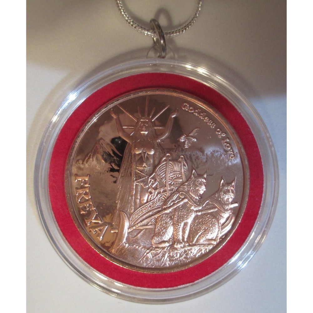 Love Goddess Freya Silver Necklace, Copper Coin, Pendant (Air Tight Capsule) - Picture 5 of 9